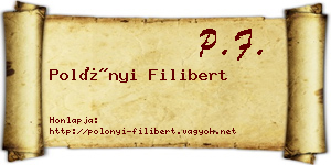 Polónyi Filibert névjegykártya